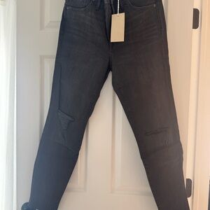 NWT Madewell Black Distressed High-Rise Jeans 32